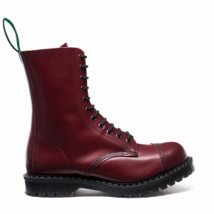 Solovair 11 Eye Steel Toe Derby Støvler Herre Rød | SC11-1980-CR-G-060
