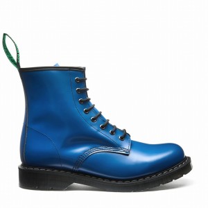 Solovair 8 Eye Derby Støvler Dame Blå | S8-551-BL-EL-G-075