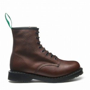 Solovair Gaucho Brown Grain 8 Eye Derby Støvler Dame Brune | S8-551-CH-SoftG-G-030