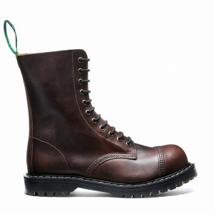 Solovair Gaucho Crazy Horse 11 Eye Steel Toe Derby Støvler Herre Brune | SC11-1980-CH-G-060