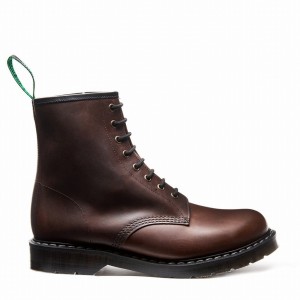 Solovair Gaucho Crazy Horse 8 Eye Derby Støvler Dame Brune | S8-551-CH-G-030