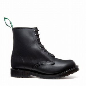 Solovair Greasy 8 Eye Derby Støvler Herre Sort | S8-551-BG-G-030