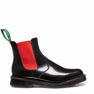 Solovair Greasy Dealer Støvler Herre Sort | S0-900-BK-RD-G-030