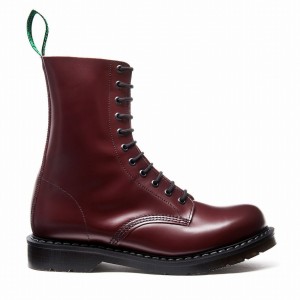 Solovair Hi-Shine 11 Eye Derby Støvler Herre Rød | S11-981-OX-G-030
