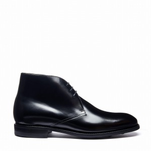 Solovair Hi-Shine 3 Eye Chukka Støvler Herre Sort | 103-379-060