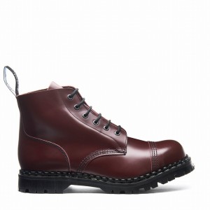 Solovair Hi-Shine 6 Eye Steel Toe Capped Derby Støvler Herre Rød | GF6-1710-OX-030