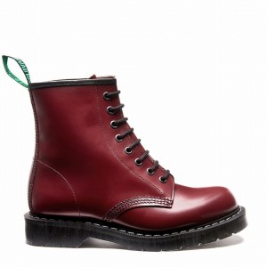 Solovair Hi-Shine 8 Eye Derby Støvler Dame Rød | S8-551-CR-G-030