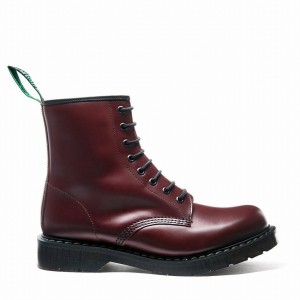 Solovair Hi-Shine 8 Eye Derby Støvler Herre Rød | S8-551-OX-G-030