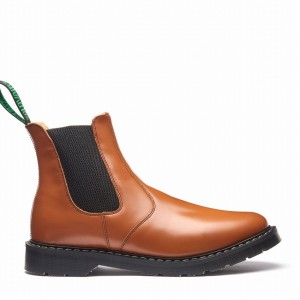 Solovair Hi-Shine Dealer Boot Dealer Støvler Herre Brune | S0-900-TAN-IVY-G-050