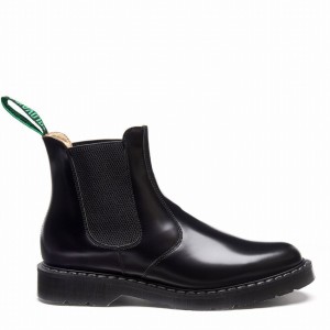 Solovair Hi-Shine Dealer Støvler Dame Sort | S0-900-BK-G-030
