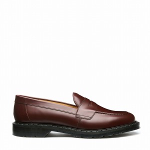 Solovair Hi-Shine Penny Loafers Dame Rød | S0-970-OX-G-030