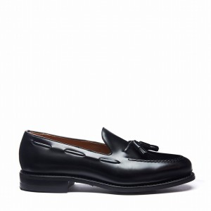 Solovair Hi-Shine Tassel Loafers Herre Sort | 130-131-065