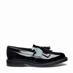 Solovair Patent Tassel Loafers Herre Sort | S0-1022-BK-PT-G-030