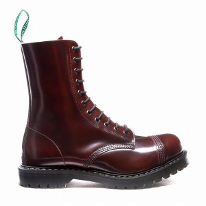 Solovair Rub-Off 11 Eye Steel Toe Derby Støvler Herre Bordeaux | SC11-1980-BUR-G-060