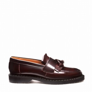 Solovair Rub-Off Tassel Loafers Dame Bordeaux | S0-1022-BUR-G-030