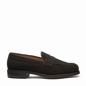 Solovair Suede Penny Loafers Herre Brune | 970-BN-SUE-060