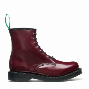 Solovair Vegan Hi-Shine 8 Eye Derby Støvler Herre Rød | VS8-551-OX-VEG-G-040