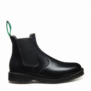 Solovair Vegan Hi-Shine Dealer Støvler Herre Sort | VS0-900-BK-SM-VEG-G-030