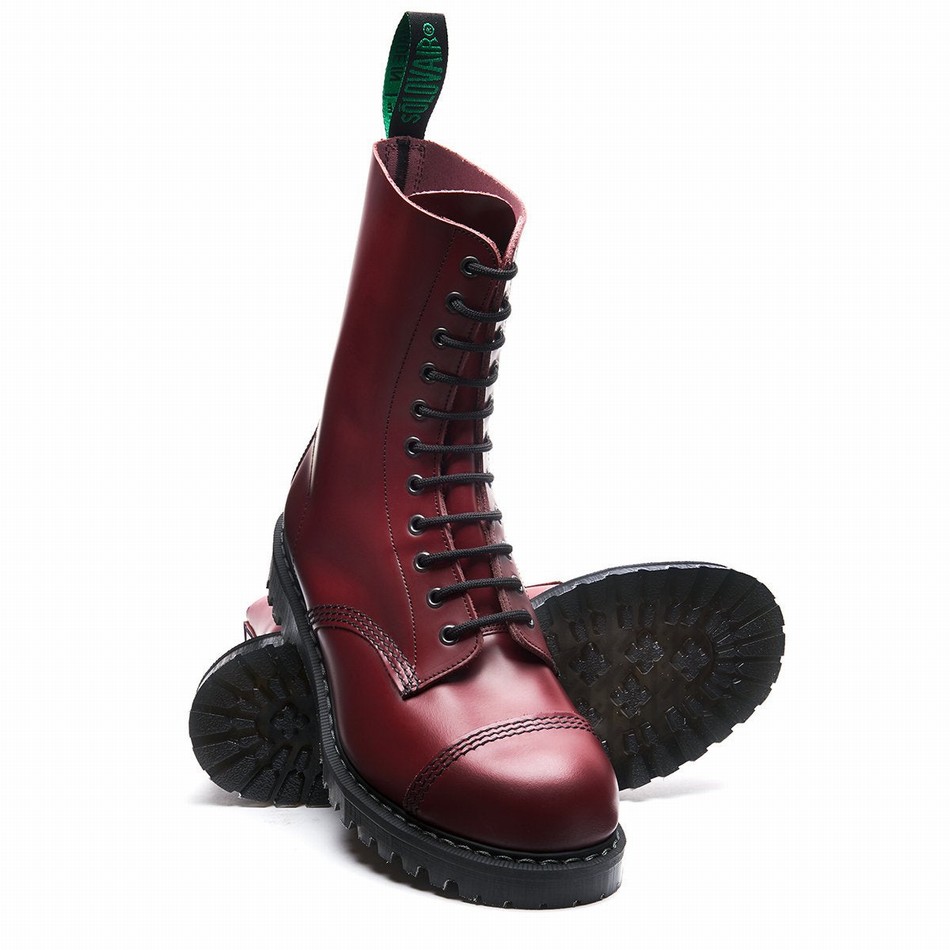 Solovair 11 Eye Steel Toe Derby Støvler Herre Rød | SC11-1980-CR-G-060