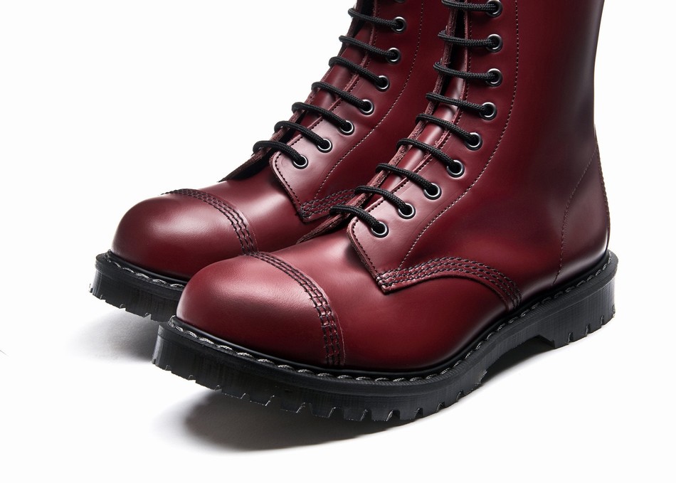 Solovair 11 Eye Steel Toe Derby Støvler Herre Rød | SC11-1980-CR-G-060