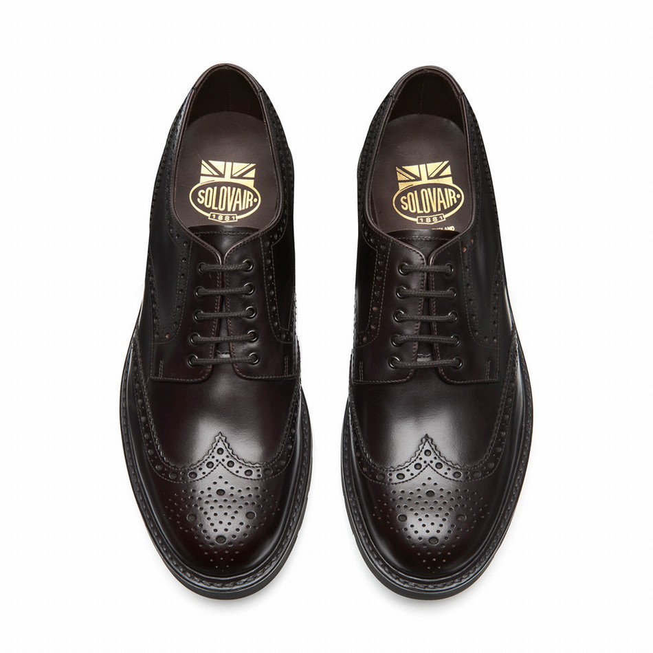 Solovair 5 Eye Gibson Brogue Sko Herre Brune | LS5-813-BNG-B-060