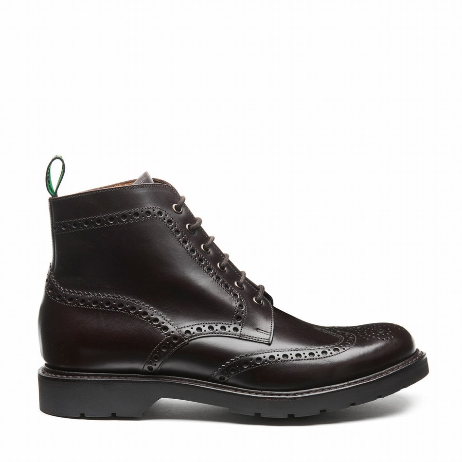 Solovair 6 Eye Derby Brogue Støvler Herre Brune | LS6-019-BNG-B-060