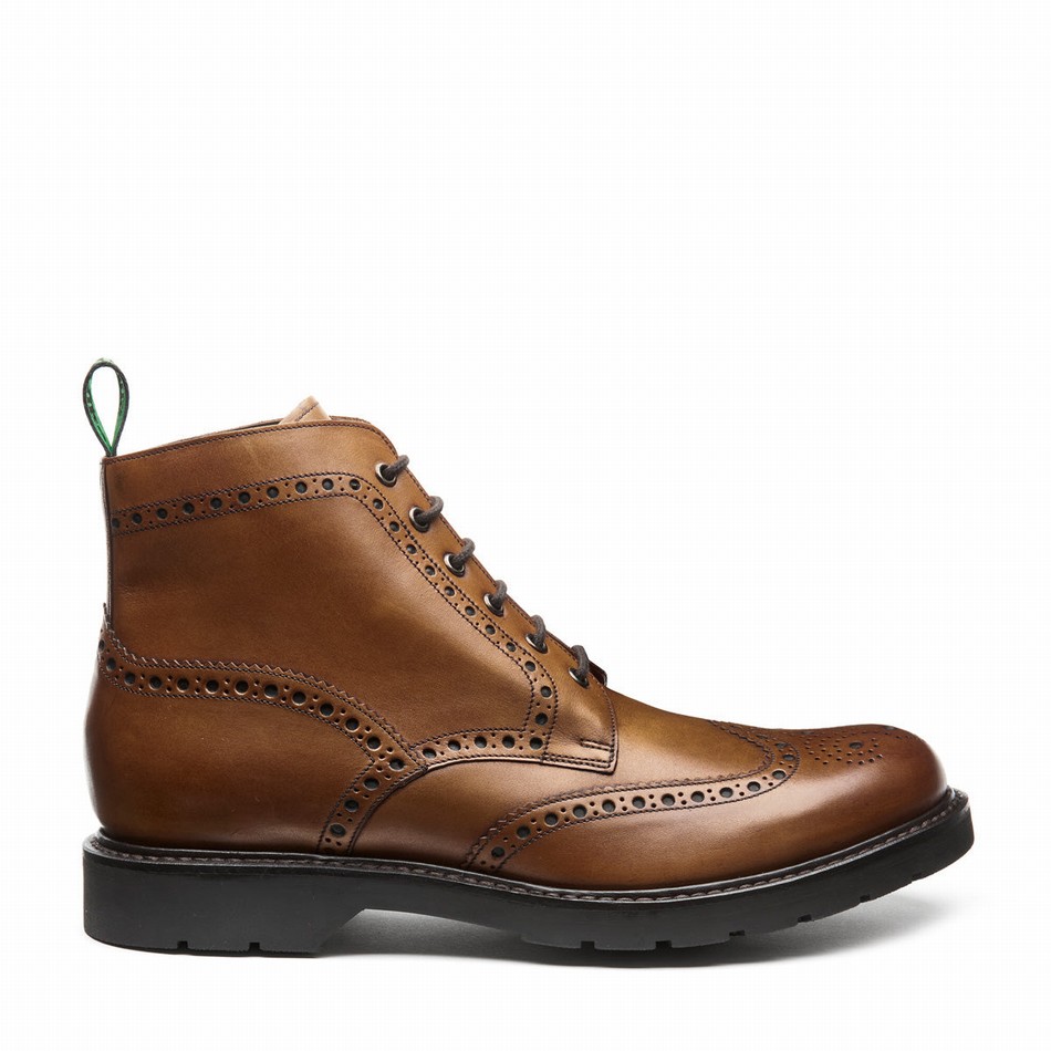 Solovair 6 Eye Derby Brogue Støvler Herre Brune | LS6-019-TAN-B-060