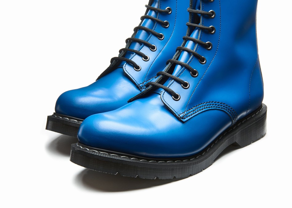 Solovair 8 Eye Derby Støvler Dame Blå | S8-551-BL-EL-G-075