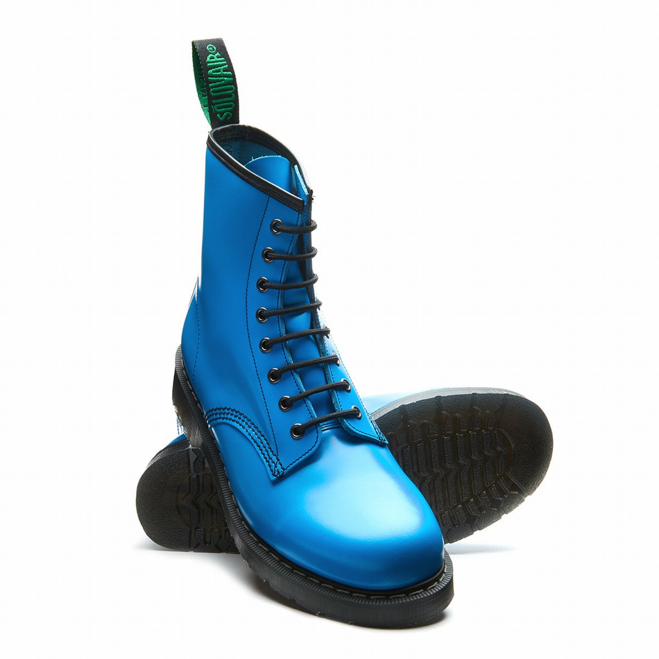 Solovair 8 Eye Derby Støvler Herre Blå | S8-551-BL-NN-G-075