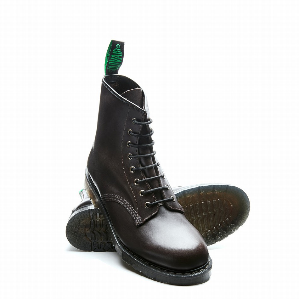 Solovair 8 Eye Derby Støvler Herre Brune | S8-551-BNG-G-040