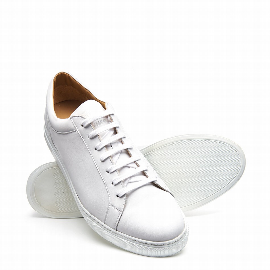 Solovair Calf 070 Sneakers Herre Hvide | S7-070-WH-NP-W-030
