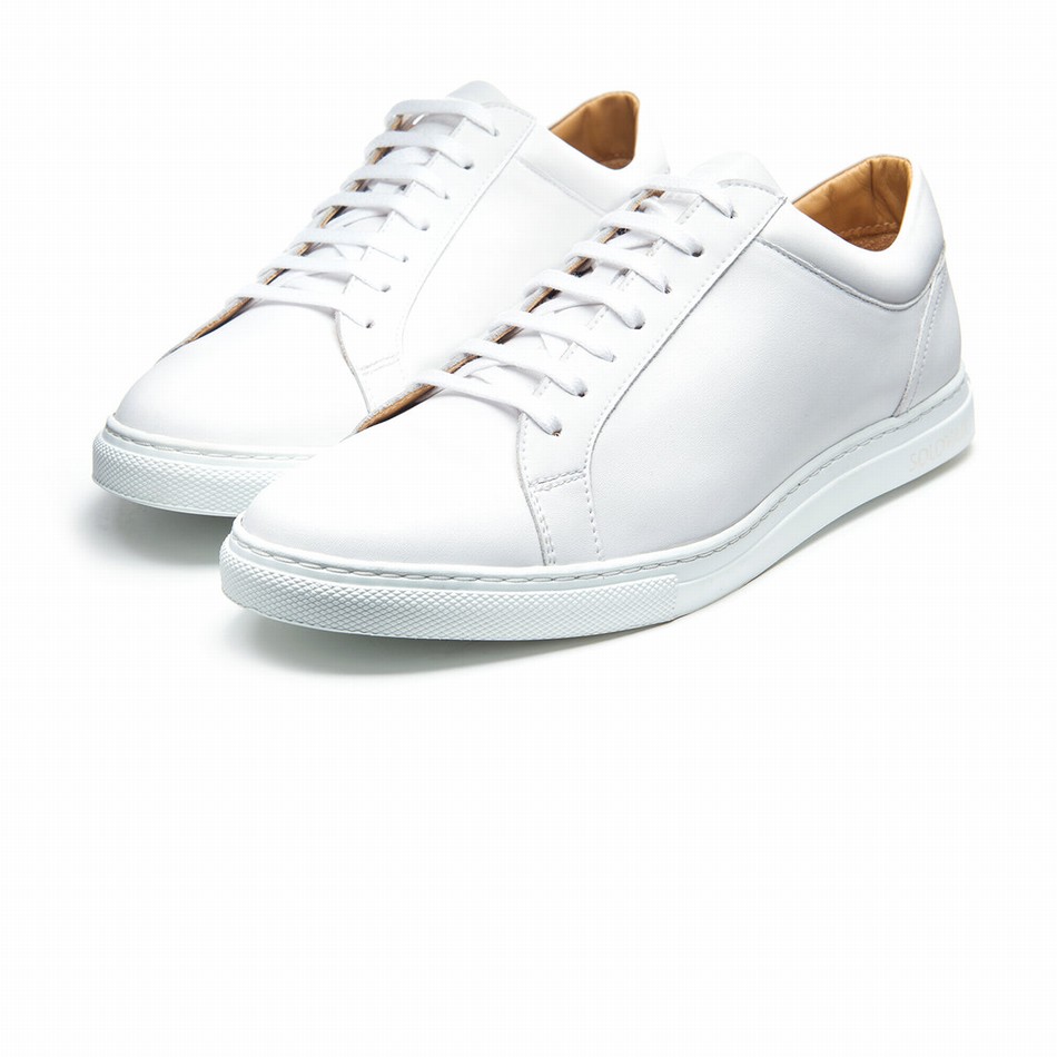 Solovair Calf 070 Sneakers Herre Hvide | S7-070-WH-NP-W-030