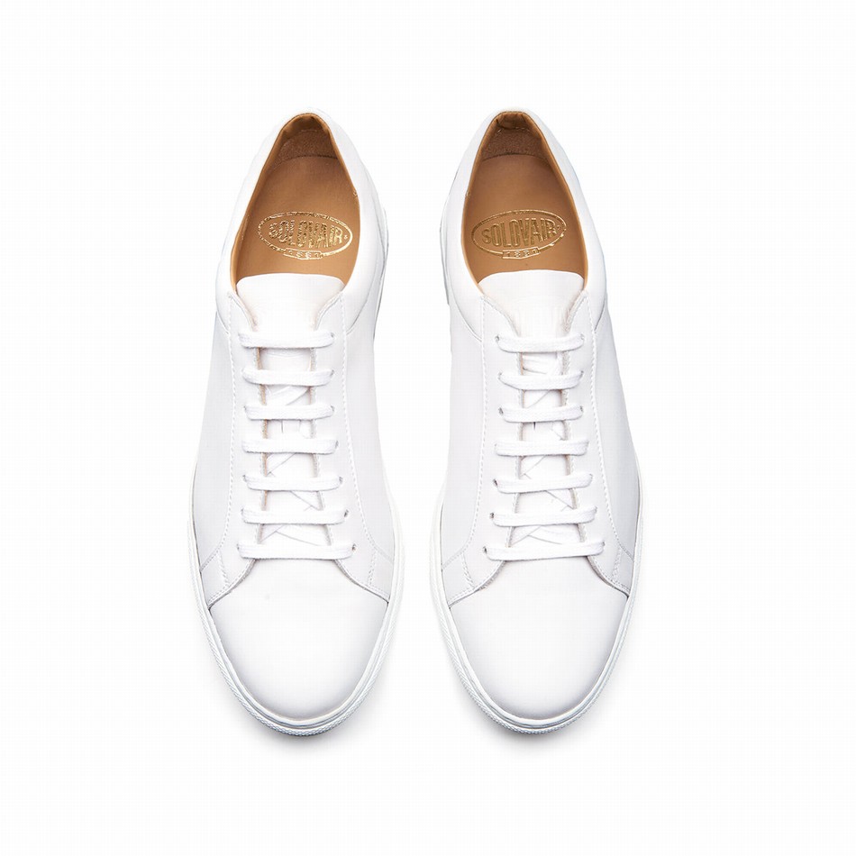 Solovair Calf 070 Sneakers Herre Hvide | S7-070-WH-NP-W-030