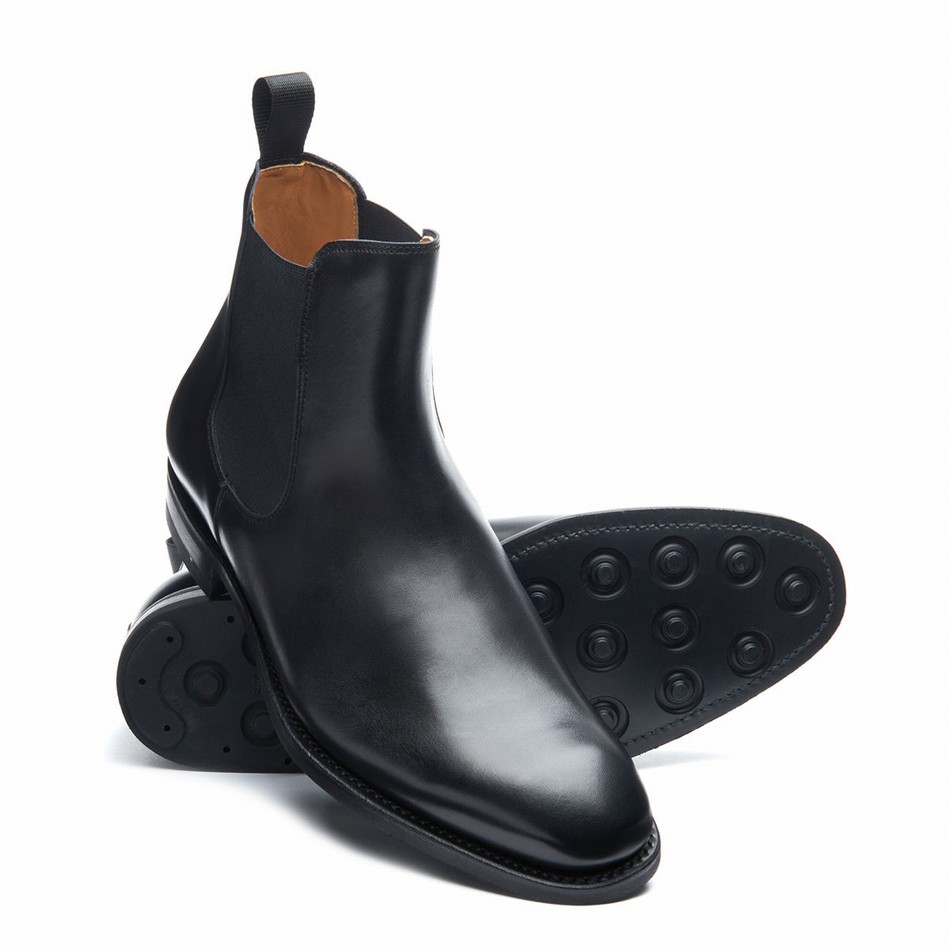 Solovair Calf Chelsea Støvler Herre Sort | 101-BK-PC-060