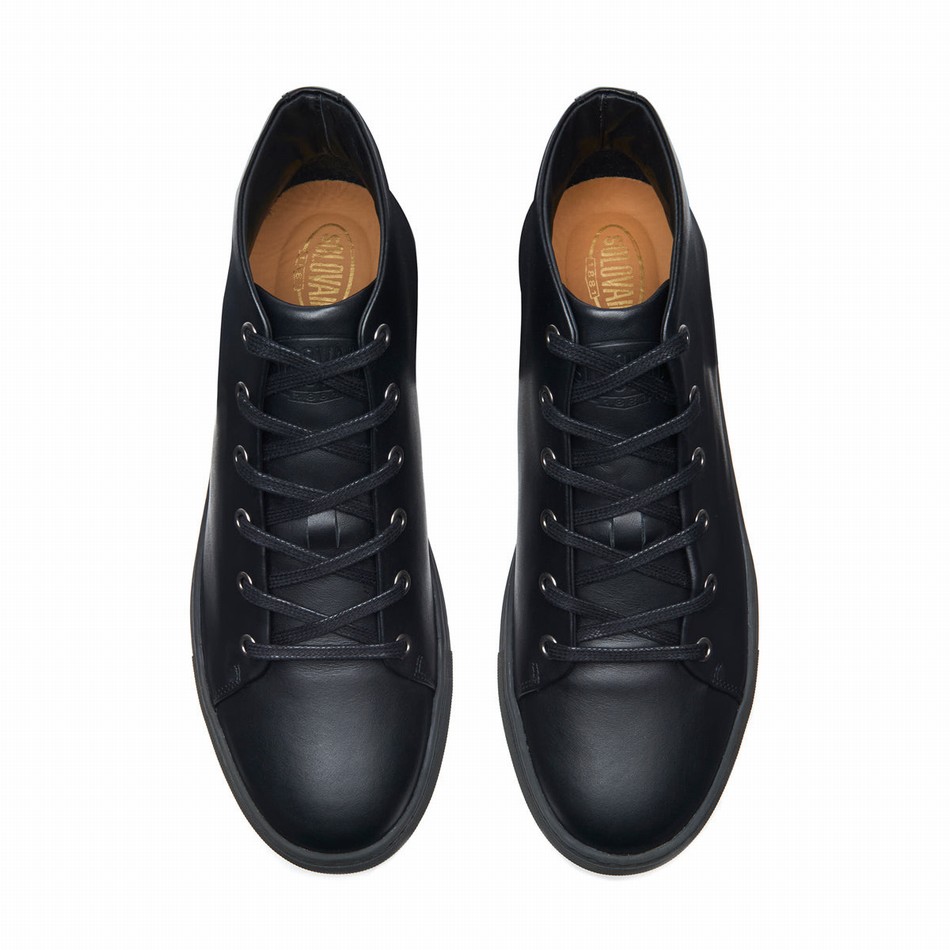 Solovair Calf High Top Sneakers Dame Sort | S6-HTP-BK-BS-030