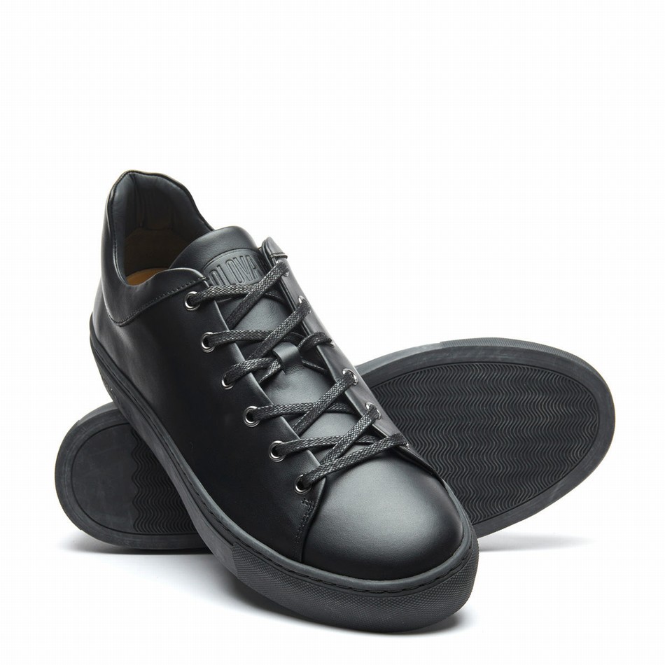 Solovair Calf Sneakers Dame Sort | S6-SNE-BK-BS-030