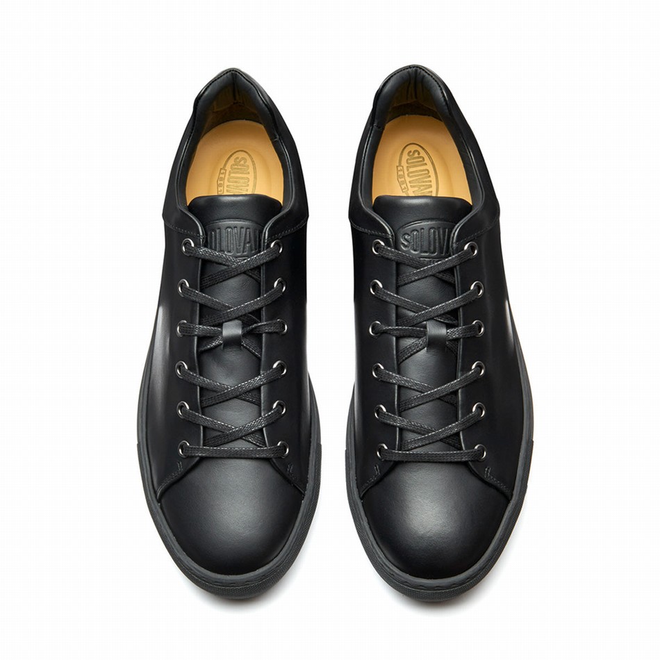 Solovair Calf Sneakers Dame Sort | S6-SNE-BK-BS-030