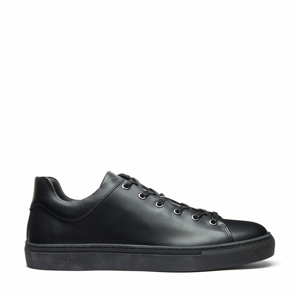 Solovair Calf Sneakers Dame Sort | S6-SNE-BK-BS-030