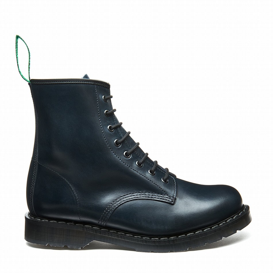 Solovair Gaucho 8 Eye Derby Støvler Herre Mørkeblå | S8-551-CH-BL-G-030