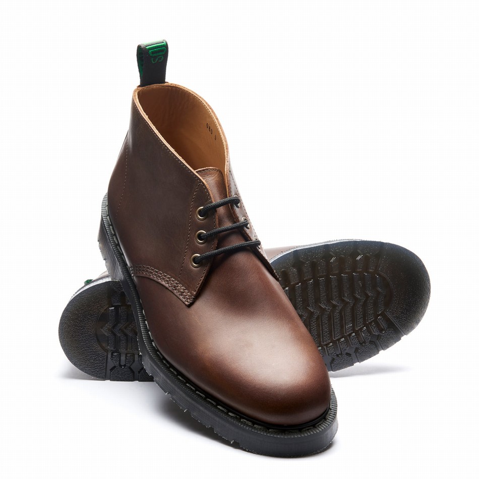 Solovair Gaucho Crazy Horse 3 Eye Chukka Støvler Herre Brune | S3-080-CH-G-030