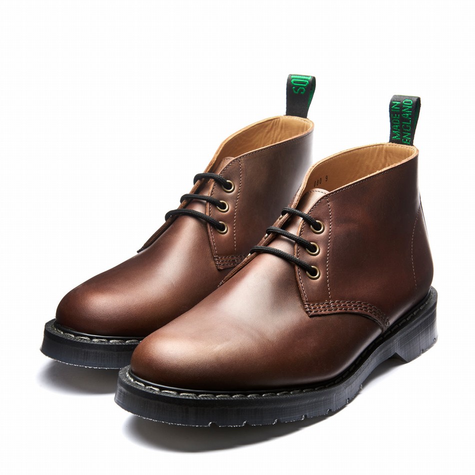 Solovair Gaucho Crazy Horse 3 Eye Chukka Støvler Herre Brune | S3-080-CH-G-030