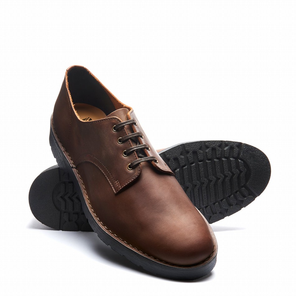 Solovair Gaucho Crazy Horse 4 Eye Gibson Sko Herre Brune | 390-015-060