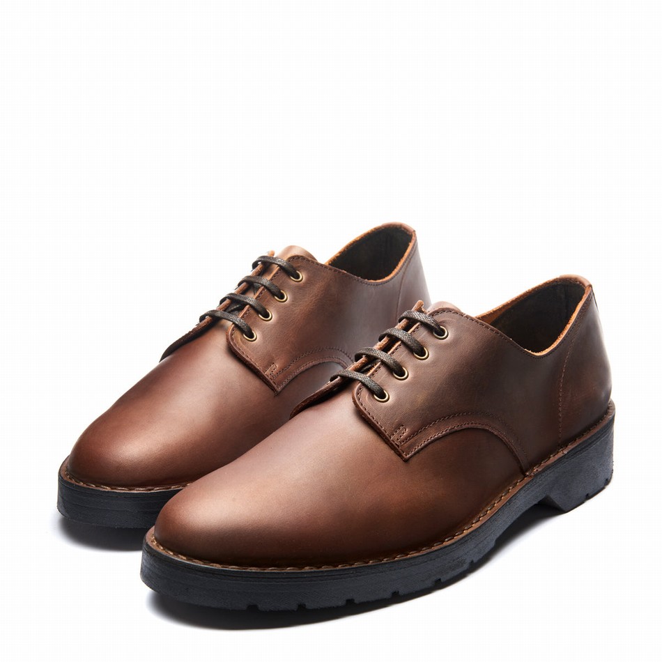 Solovair Gaucho Crazy Horse 4 Eye Gibson Sko Herre Brune | 390-015-060
