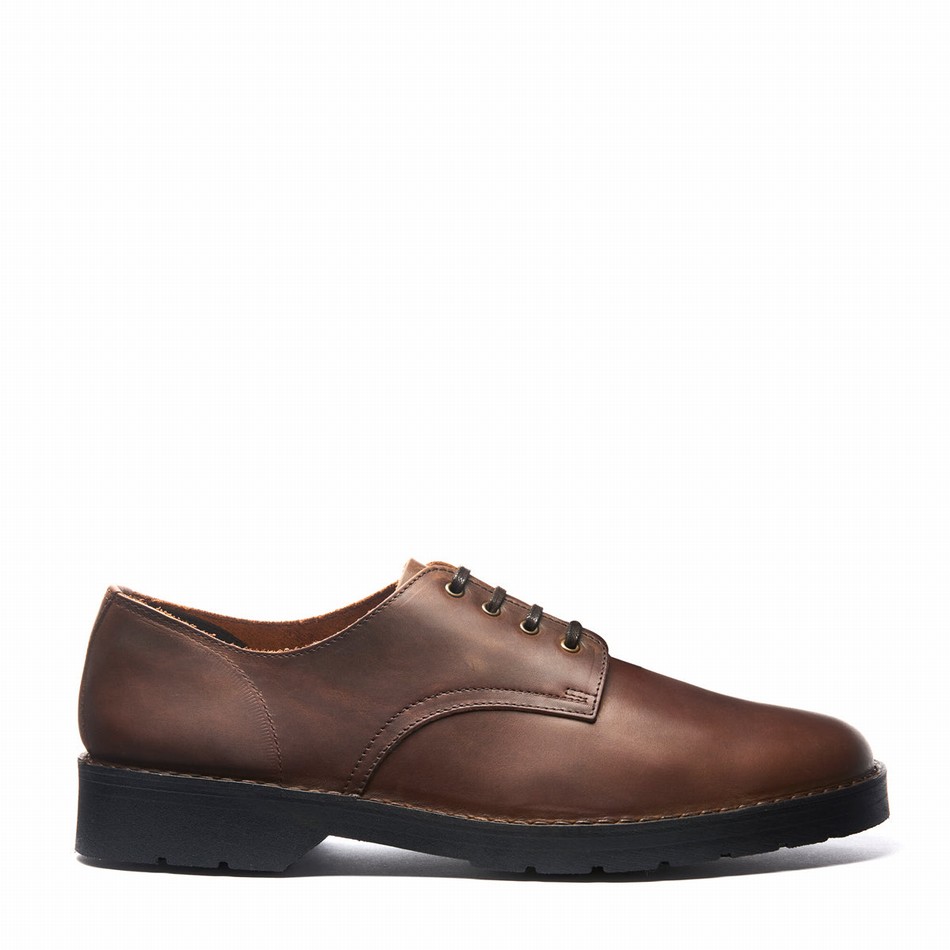 Solovair Gaucho Crazy Horse 4 Eye Gibson Sko Herre Brune | 390-015-060