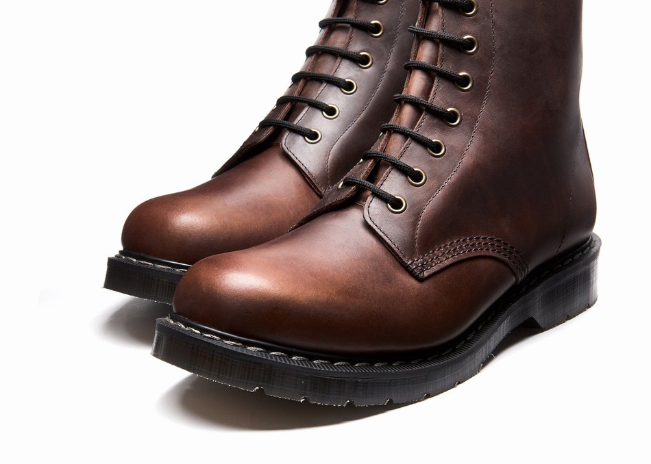 Solovair Gaucho Crazy Horse 8 Eye Derby Støvler Dame Brune | S8-551-CH-G-030