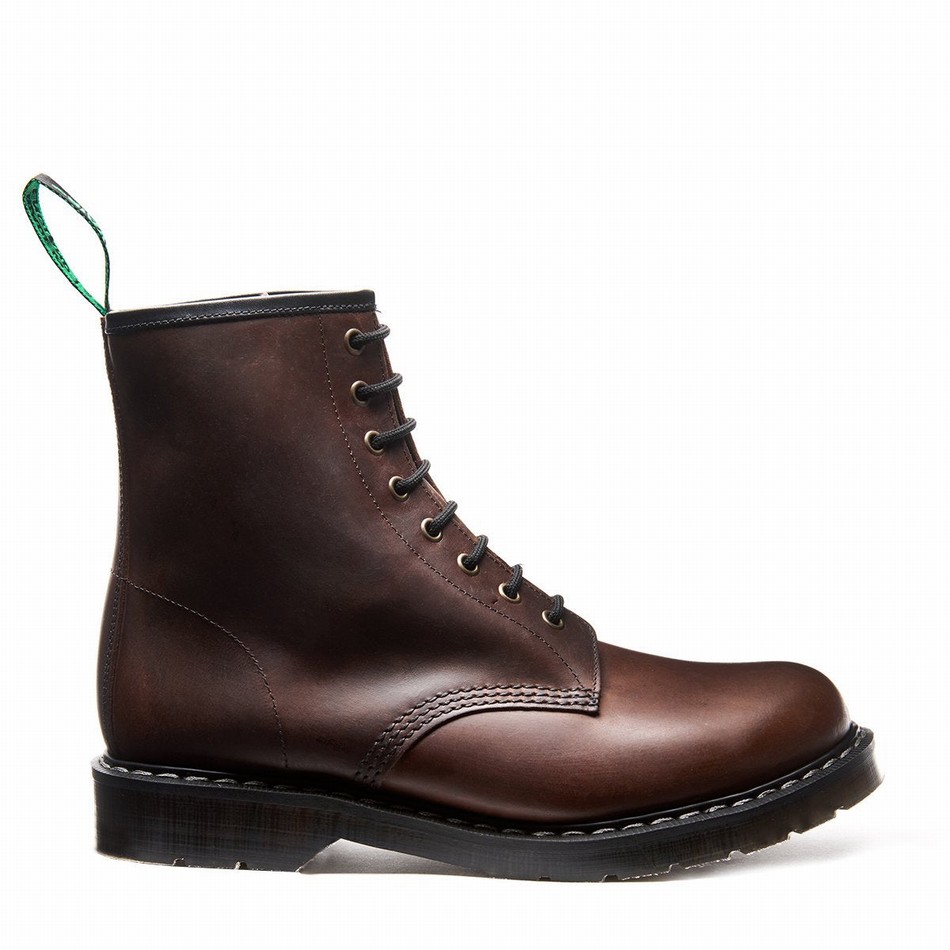 Solovair Gaucho Crazy Horse 8 Eye Derby Støvler Dame Brune | S8-551-CH-G-030
