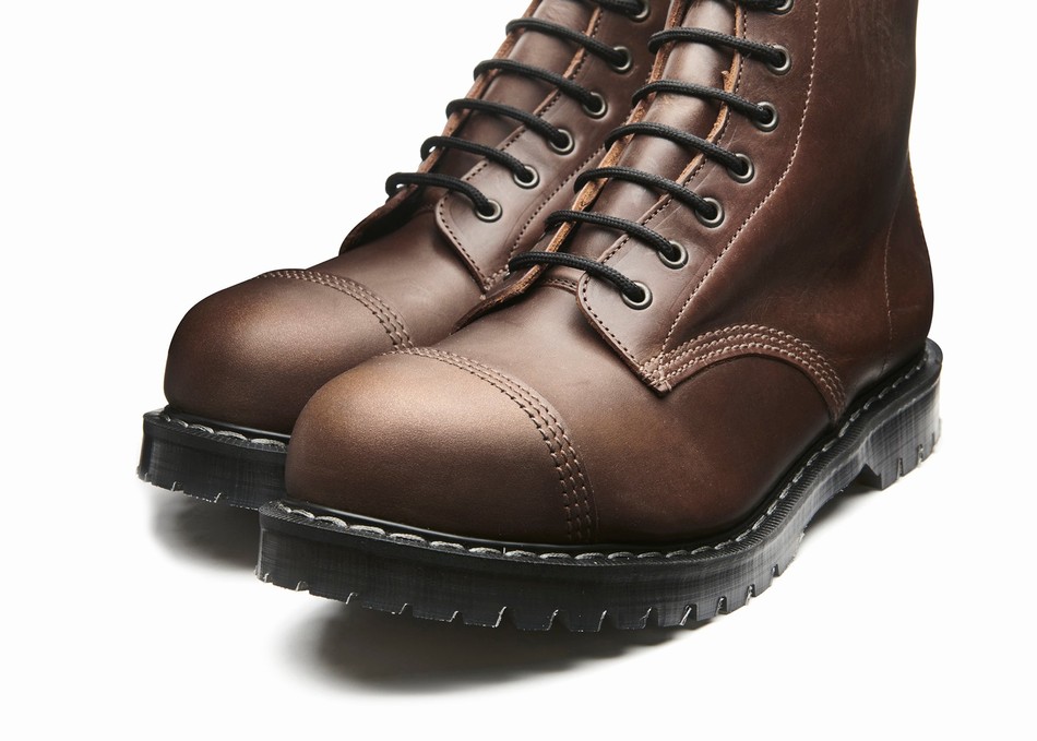 Solovair Gaucho Crazy Horse 8 Eye Steel Toe Derby Støvler Herre Brune | SC8-1550-CH-G-060