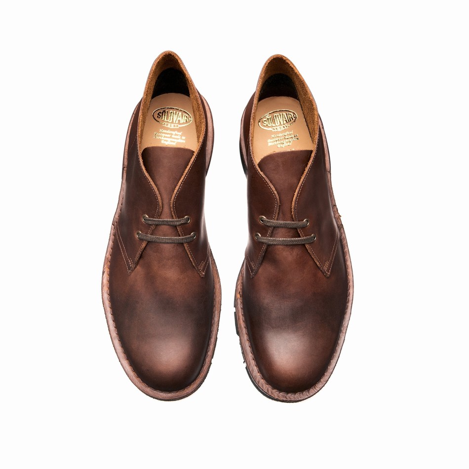 Solovair Gaucho Crazy Horse Chukka Støvler Herre Brune | 103-339-060