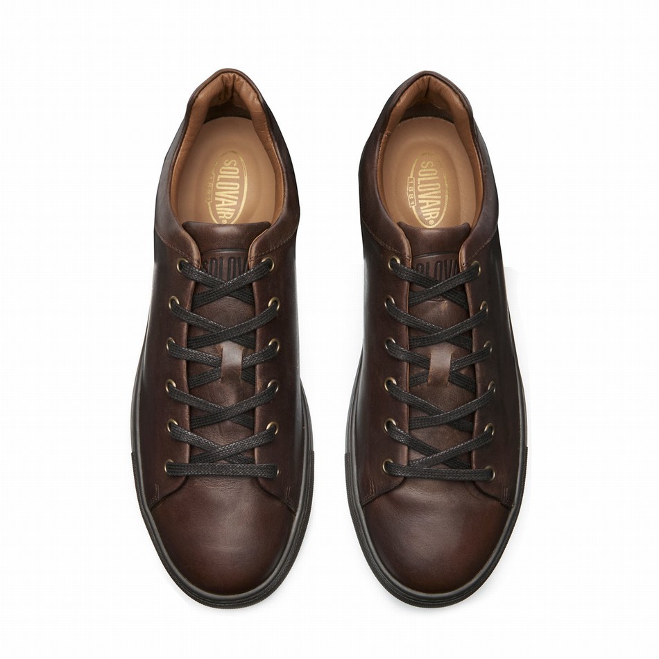 Solovair Gaucho Crazy Horse Sneakers Herre Brune | S6-SNE-CH-BNS-030