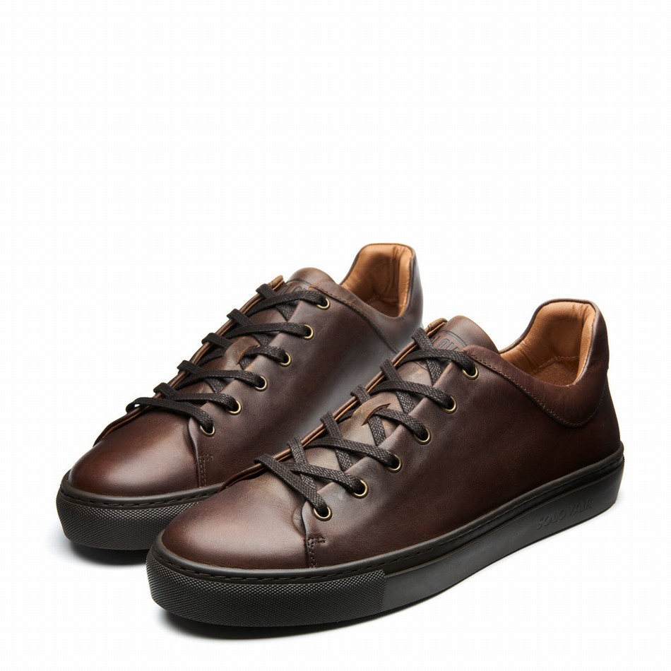 Solovair Gaucho Crazy Horse Sneakers Herre Brune | S6-SNE-CH-BNS-030